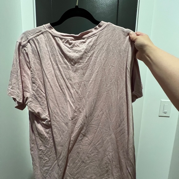 Pink Victoria secret campus crew neck short sleeve pocket logo shirt L - Picture 4 of 5